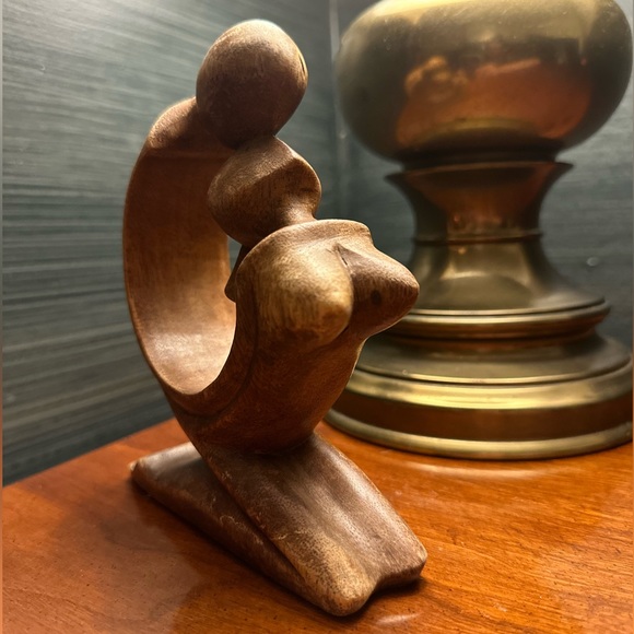 Lovers Wooden Sculpture - Picture 1 of 4